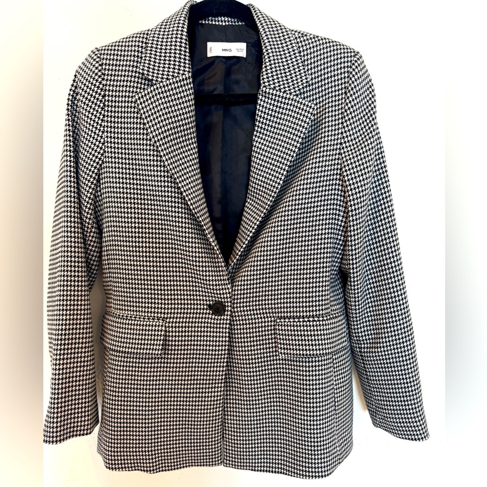 Black and white blazer
